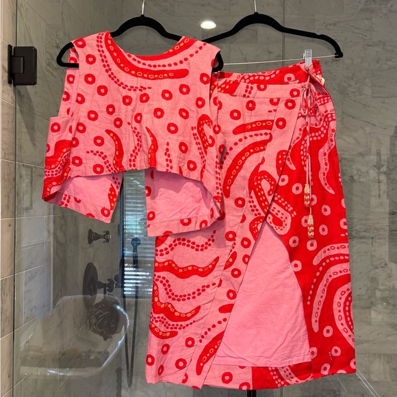 Farm Rio Wrap Midi Skirt and top Octocool size S. Perfect condition! - Picture 3 of 4